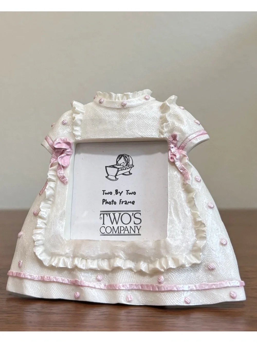 Vintage Ceramic Baby Baptism & Dress Mini Picture Frames Set Of 2
